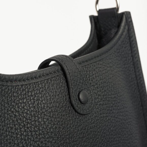 Hermes Evelyne TPM Noir Taurillon Clemence Leather Shoulder Bag - Picture 11 of 15
